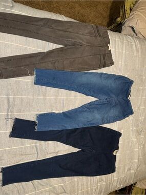 Free People Skinny Jeans Trio - Gray, Mid Blue, Dark Blue